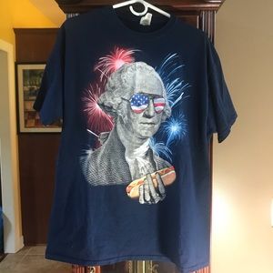 George Washington Hot dog 4th of July shirt xl
